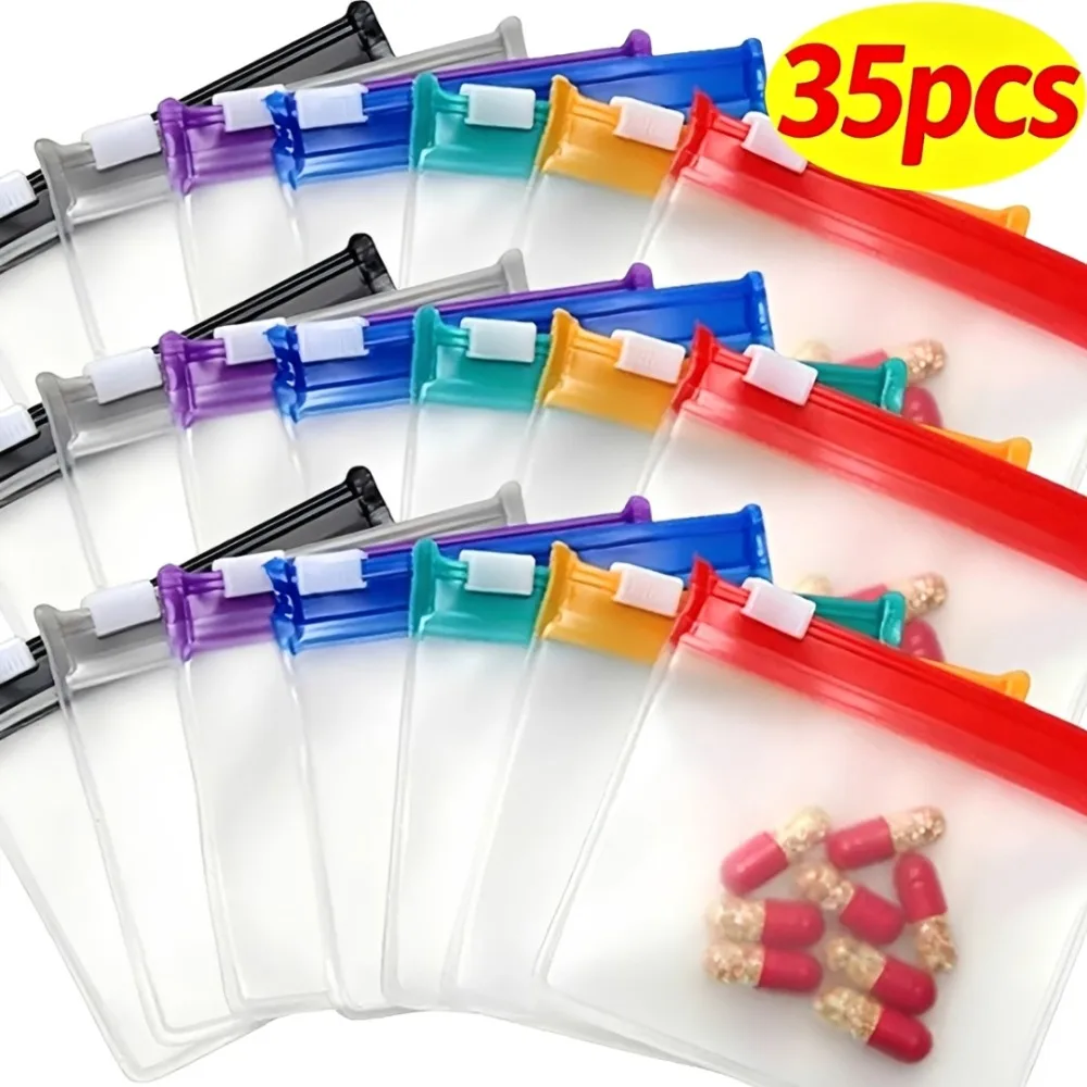 Travel Ziplock Bags - Mini Kolorowe Torebki na Tabletki Wielokrotnego