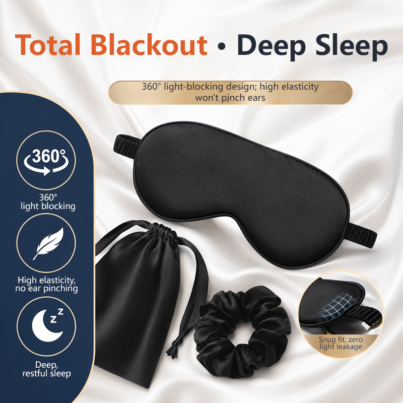 Travel Accessories - Zestaw 3 jedwabnych maseczek na oczy,